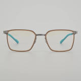 Square Titanium Glasses LE5179_Brown - Gunmetal Front View