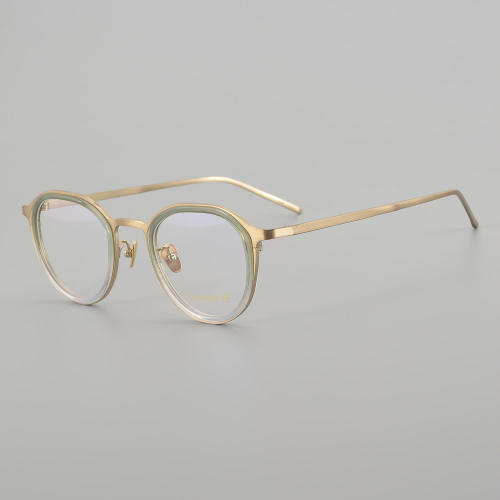 Round Titanium Glasses LE5178_Gold