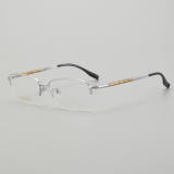 Half Rim Titanium Glasses LE5144_Silver - Gunmetal