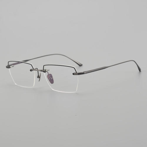 Half Rim Titanium Glasses LE5150_Gunmetal