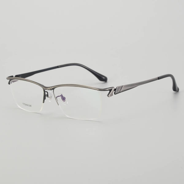 Half Rim Titanium Glasses LE5158_Gunmetal