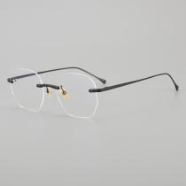 Rimless Titanium Glasses LE5142_Black