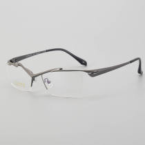 Half Rim Titanium Glasses LE5149_Grey - Gunmetal