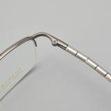 Half Rim Titanium Glasses LE5144_Gunmetal - Silver
