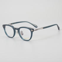 Round Acetate & Titanium Glasses LE5147_Green