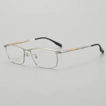 Rectangle Titanium Glasses LE5182_Silver - Gunmetal