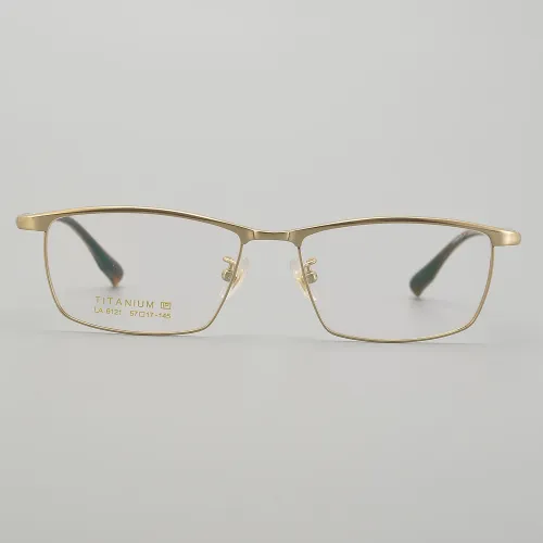Rectangle Titanium Glasses LE5182_Gold - Silver