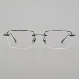 Half Rim Titanium Glasses LE5150_Gunmetal Front View