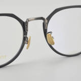 Round Titanium Glasses LE5174_Black - Silver
