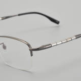 Half Rim Titanium Glasses LE5144_Gunmetal - Silver