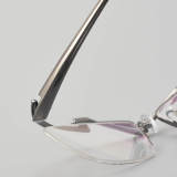 Half Rim Titanium Glasses LE5149_Grey - Gunmetal