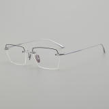 Half Rim Titanium Glasses LE5150_Silver