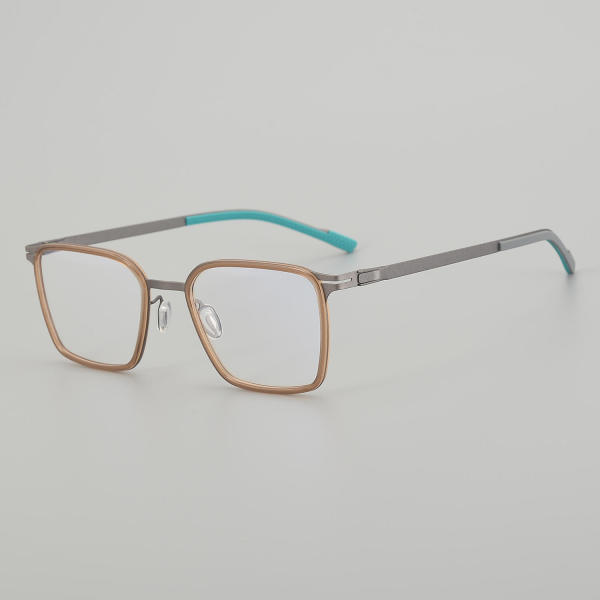 Square Titanium Glasses LE5179_Brown - Gunmetal