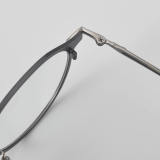 Round Titanium Glasses LE5174_Black - Silver
