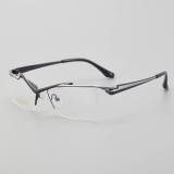 Half Rim Titanium Glasses LE5149_Black - Silver