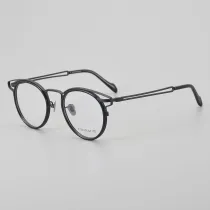 Round Titanium Glasses LE5094_Black