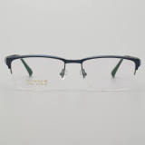 Half Rim Titanium Glasses LE5076_Blue Front View