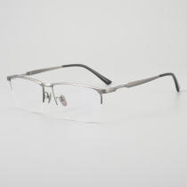 Half Rim Titanium Glasses LE5079_Silver