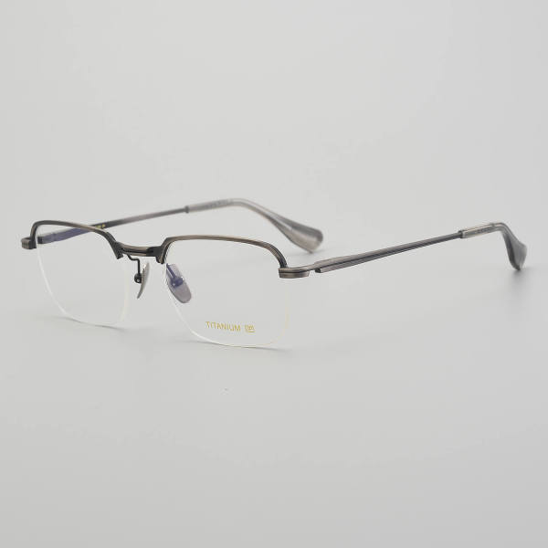Half Rim Titanium Glasses LE5133_Antique Gunmetal