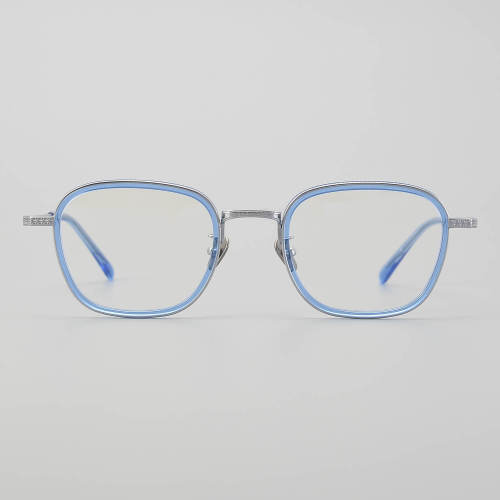 Square Titanium Glasses LE5065_Blue - Silver