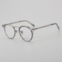 Round Titanium Glasses LE5094_Gunmetal