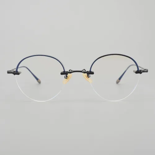 Half Rim Titanium Glasses LE5071_Black