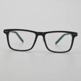 Square Acetate & Titanium Glasses LE5062_Black Front View
