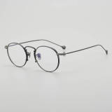 Round Titanium Glasses LE5024_Black - Silver