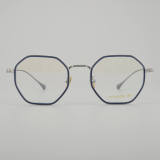 Geometric Titanium Glasses LE5056_Silver - Blue Front View