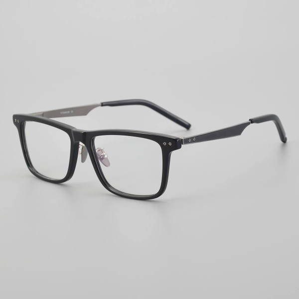Square Acetate & Titanium Glasses LE5062_Black