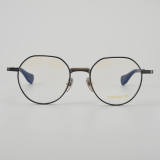 Round Titanium Glasses LE5103_Black - Gold