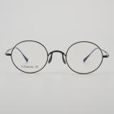 Round Titanium Glasses LE5128_Gunmetal Front View