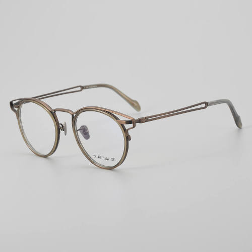 Round Titanium Glasses LE5094_Bronze