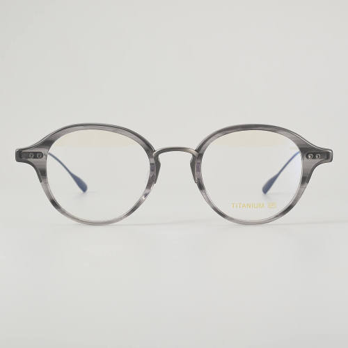 Round Titanium Glasses LE5129_Grey - Gunmetal