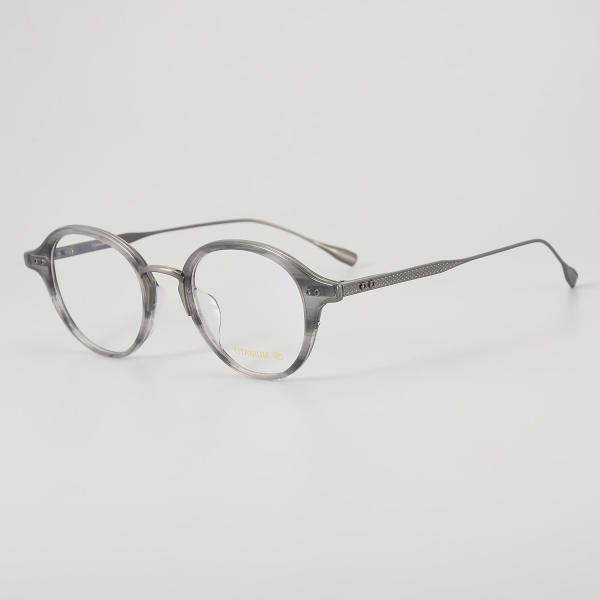 Round Titanium Glasses LE5129_Grey - Gunmetal
