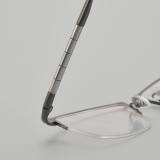 Half Rim Titanium Glasses LE5114_Gunmetal - Silver