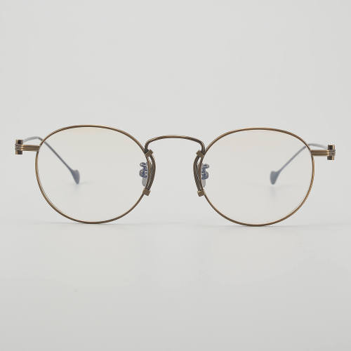 Round Titanium Glasses LE5024_Bronze