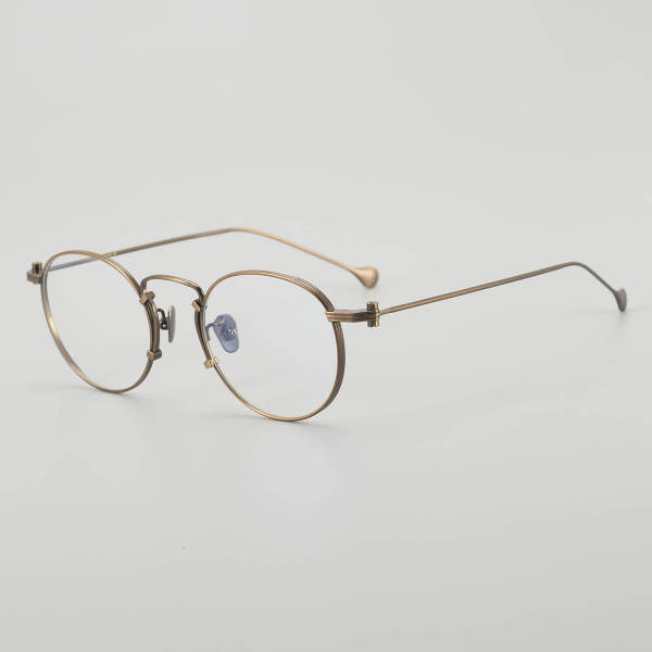 Round Titanium Glasses LE5024_Bronze