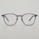 Square Acetate & Titanium Glasses LE5057_Grey - Gunmetal Front View