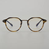 Round Acetate & Titanium Glasses LE5072_Brown Front View