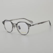 Round Acetate & Titanium Glasses LE5072_Grey