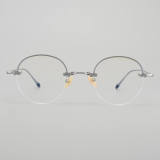 Half Rim Titanium Glasses LE5071_Silver Front View