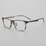 Square Acetate & Titanium Glasses LE5062_Grey