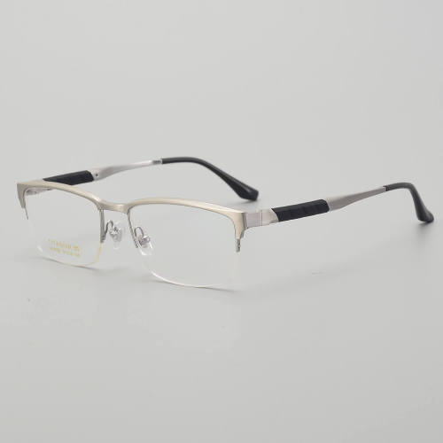 Half Rim Titanium Glasses LE5076_Silver