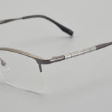 Half Rim Titanium Glasses LE5114_Gunmetal - Silver