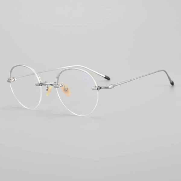 Half Rim Titanium Glasses LE5071_Silver