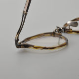 Round Acetate & Titanium Glasses LE5072_Brown