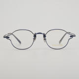 Oval Titanium Glasses LE5054_Blue Front View