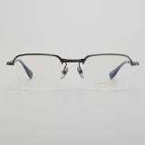 Half Rim Titanium Glasses LE5133_Antique Gunmetal Front View
