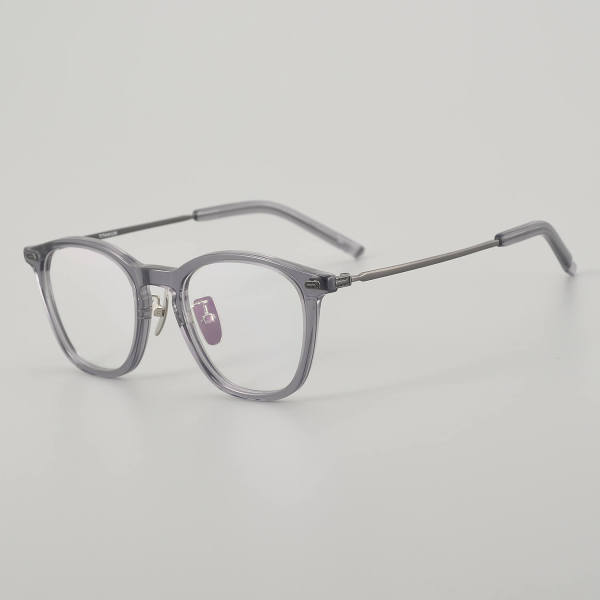 Square Acetate & Titanium Glasses LE5057_Grey - Gunmetal